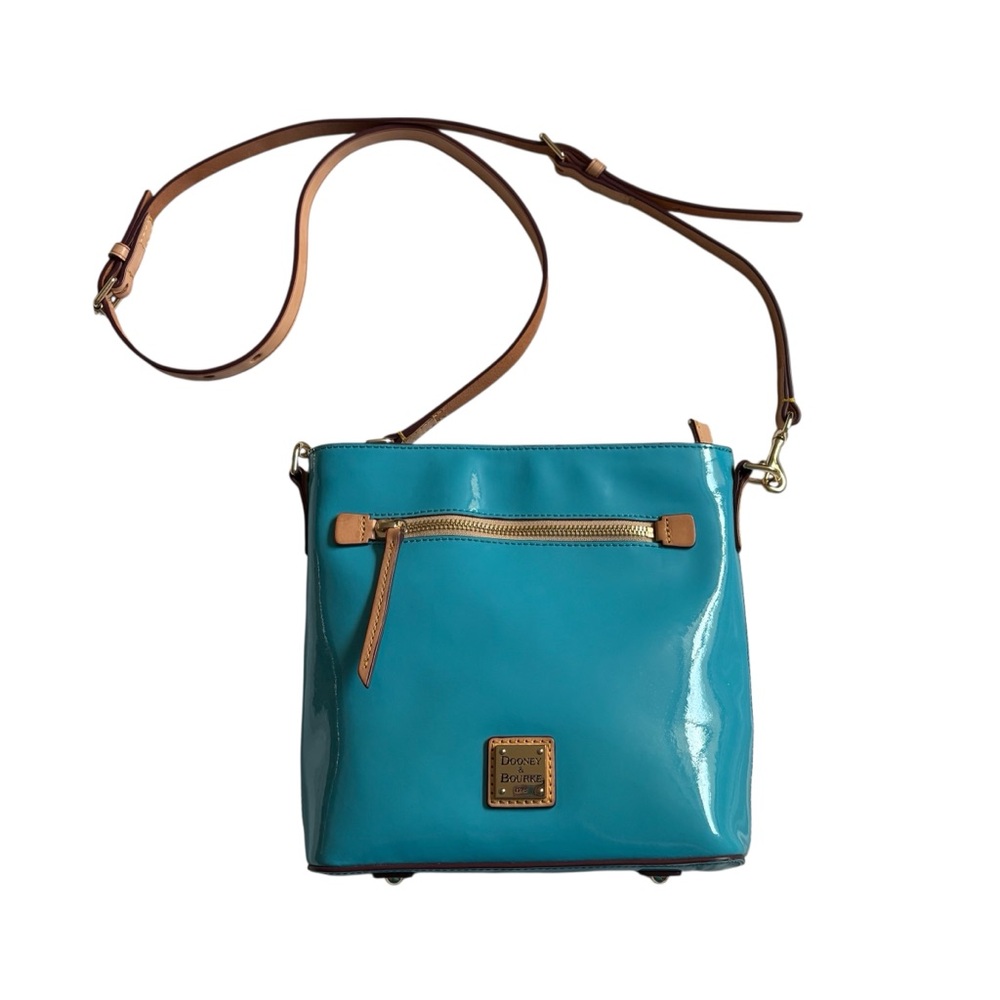 Dooney & Bourke Teal Crossbody Bag with Tan Accents